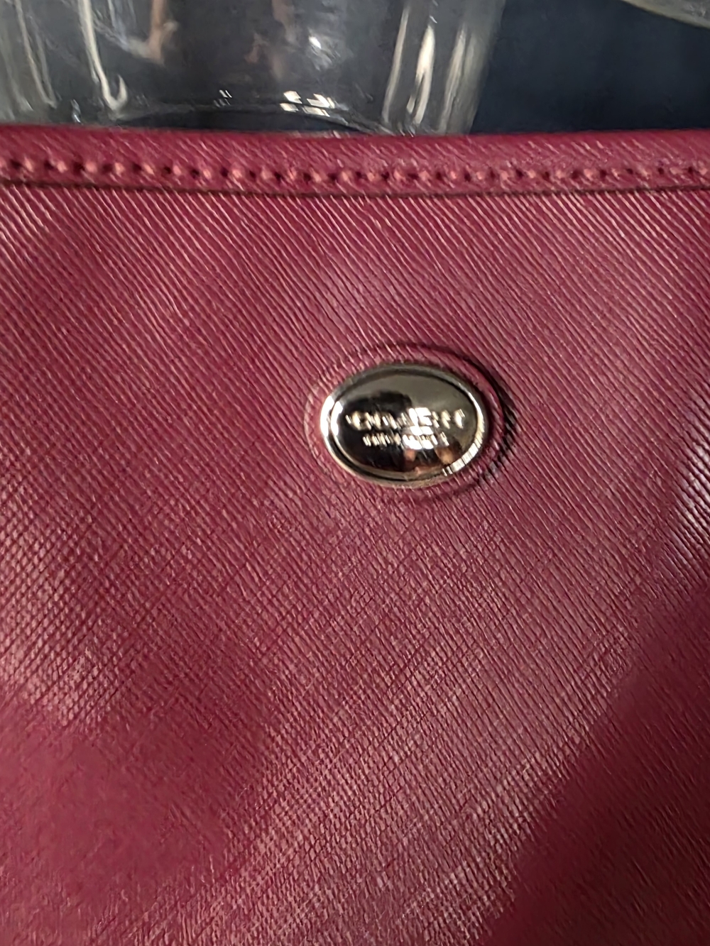 Coach Peyton SaffianoLeather Tote Bag Burgundy - Picture 6 of 11